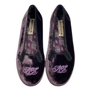 Nanette Lepore for keds purple grape slide on flats velour shoes Size 7.5